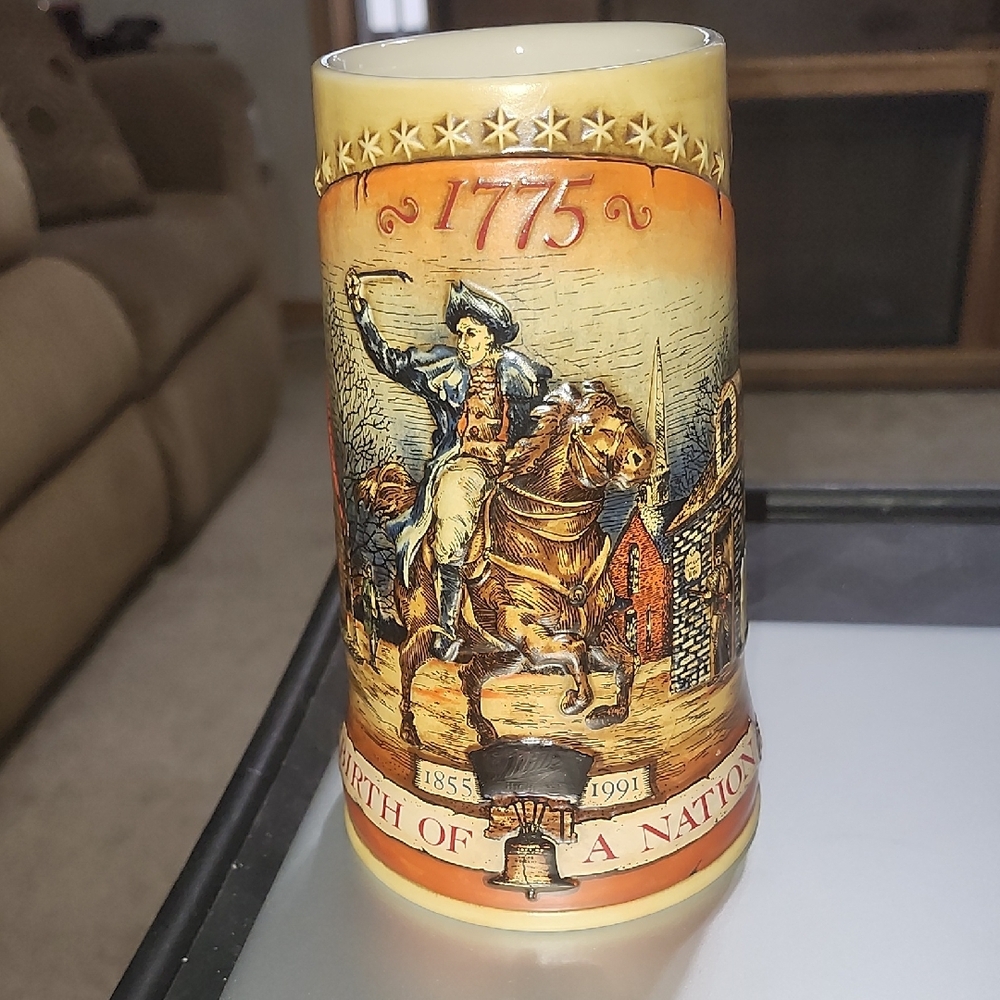 Patriotic Ceramic Stein Birth of a Nation 1855 1991 first in a series Mug